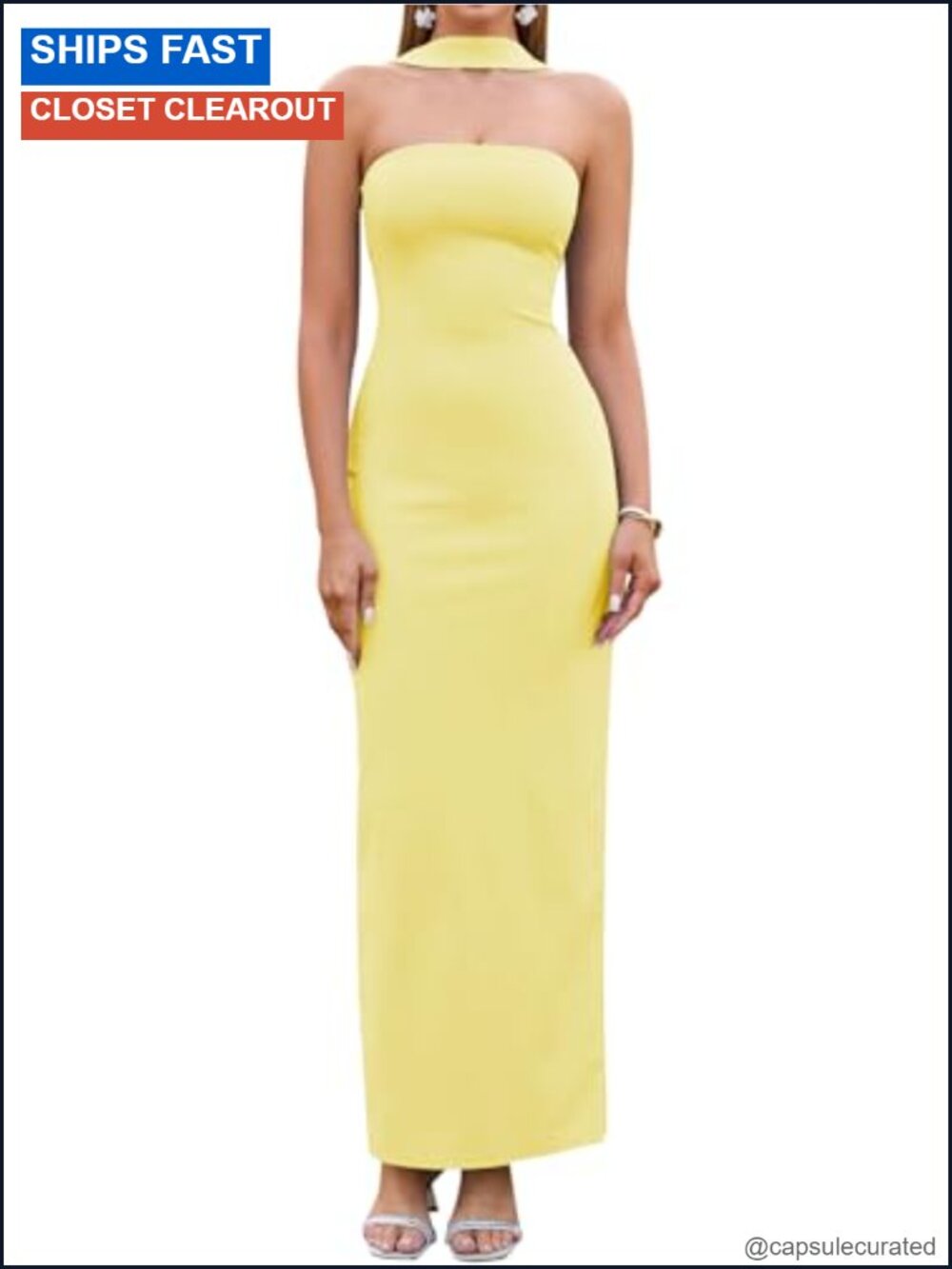 Women's Bodycon Maxi Dress Sleeveless Halter Backless Formal Cocktail Party